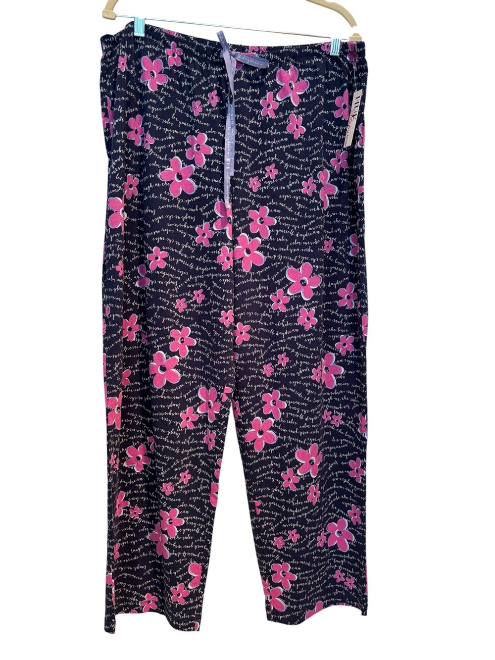 Hue NWT - Women’s Pajama Pants - Navy w/ Pink Floral Print - Size 1X